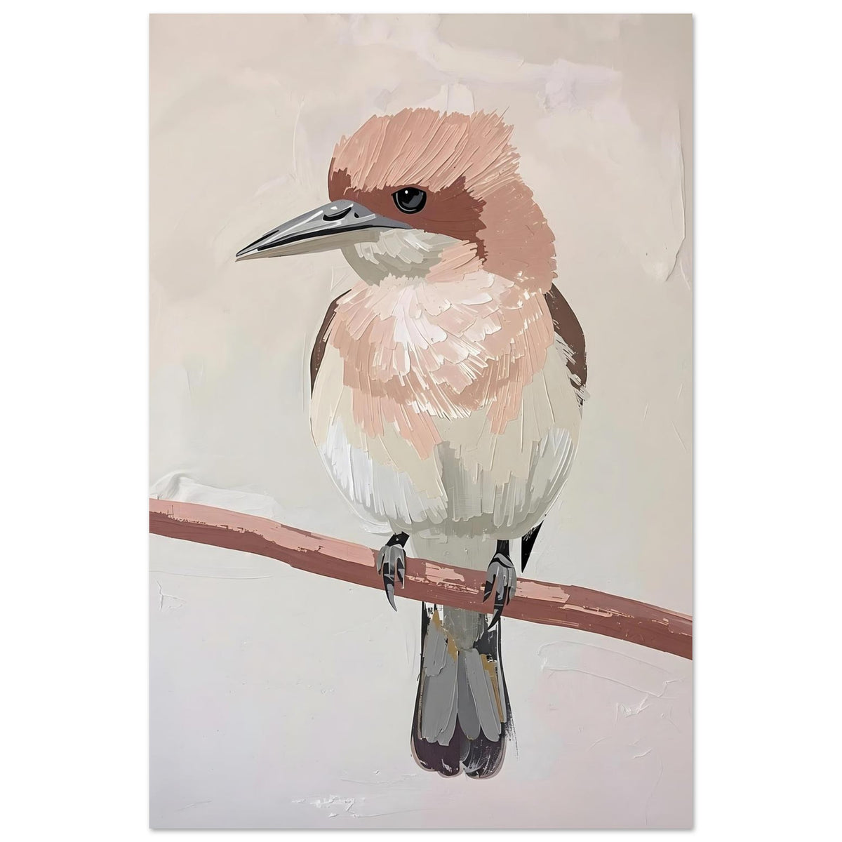 Elegant Neutral Toned Bird Fine Art Poster – Vivid Color Choices and Sizes 60x90 cm 24x36″