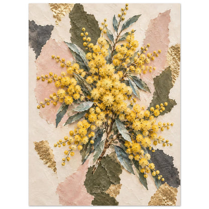Golden Wattle Australian Native Flower Fine Art Poster 60x80 cm 24x32″