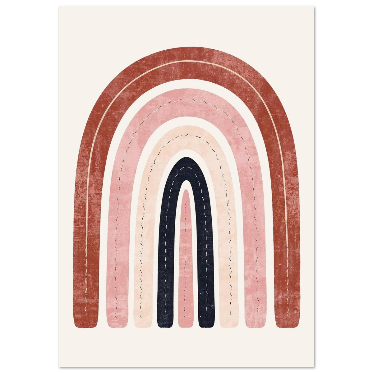 Boho Rainbow Serenity Fine Art Poster - Modern Earthy Nursery Decor & Art Print A0 (84.1 x 118.9 cm)