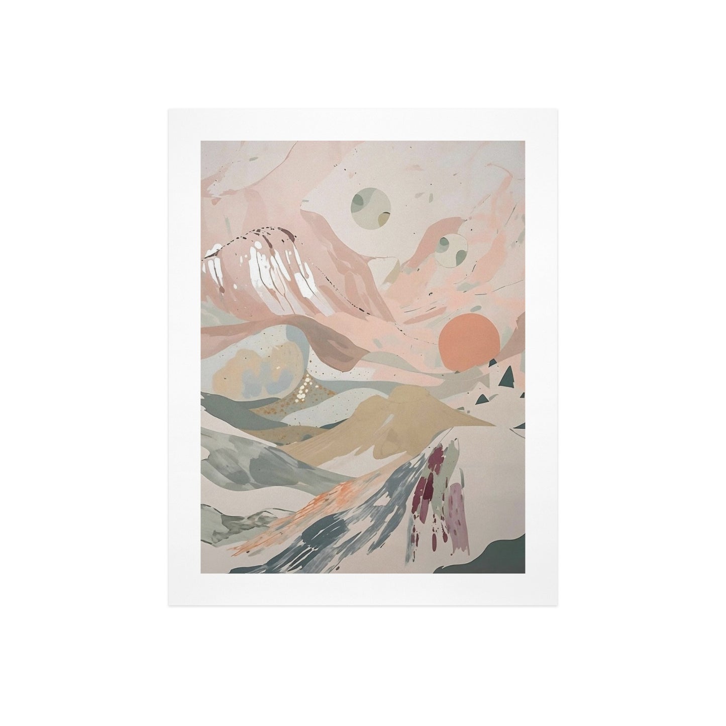 Celestial Dusk – Abstract Pastel Landscape Canvas Wall Art Print 12"x16" (30 x 40cm)