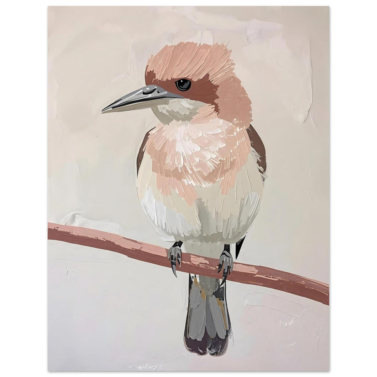 Elegant Neutral Toned Bird Fine Art Poster – Vivid Color Choices and Sizes 27x35 cm 11x14″