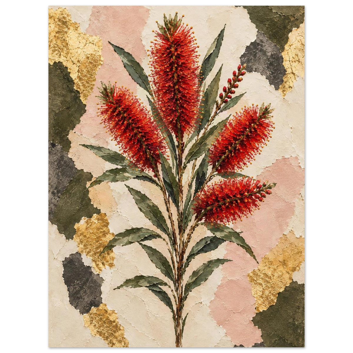 Bottlebrush Australian Native Flower Fine Art Poster 45x60 cm 18x24″