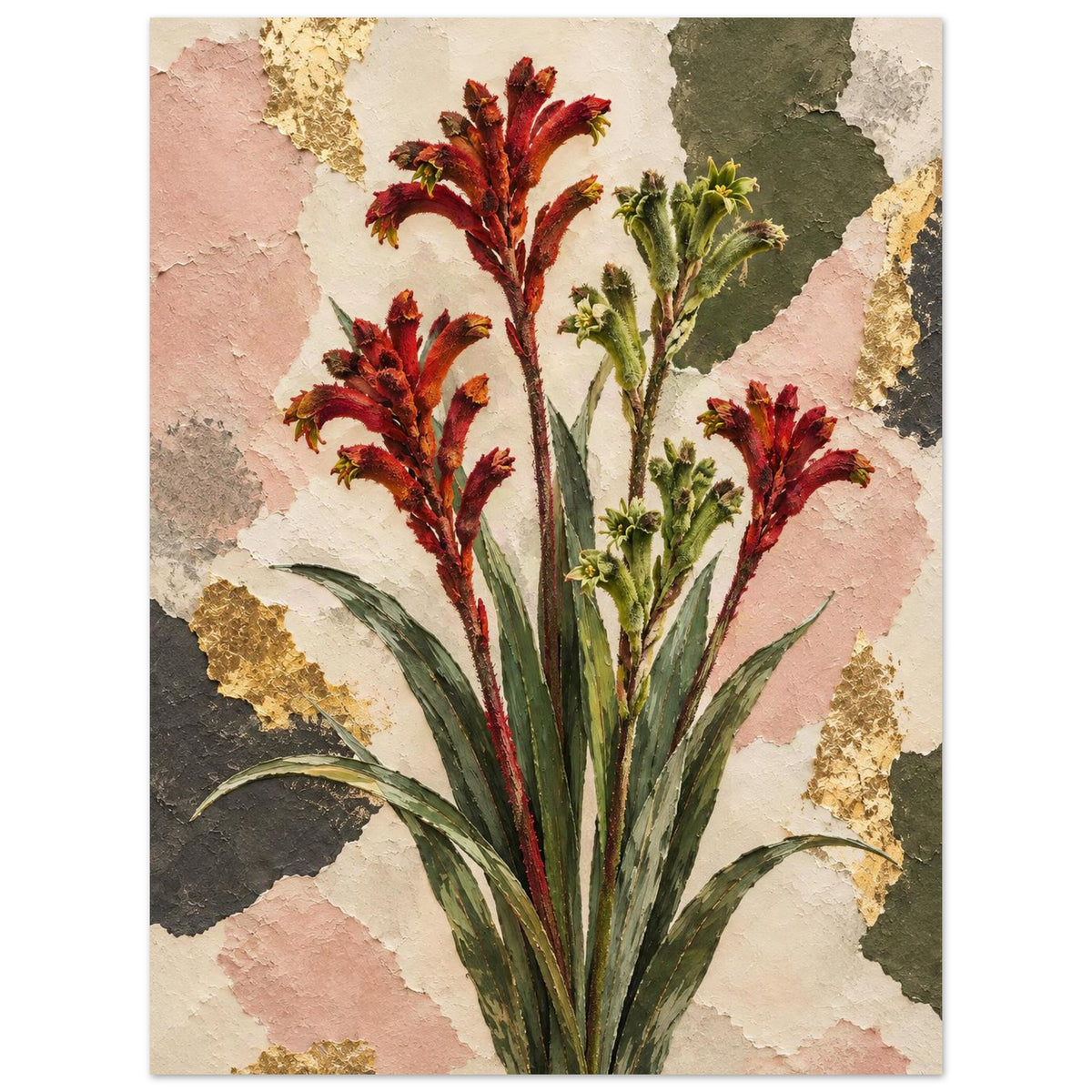 Kangaroo Paw Australian Native Flower Fine Art Poster 60x80 cm 24x32″