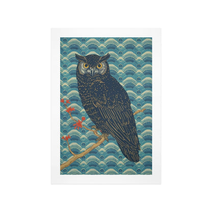 Majestic Owl – Japanese Ukiyo-e Inspired Canvas Wall Art Print 12"x18"(30 x 45cm)
