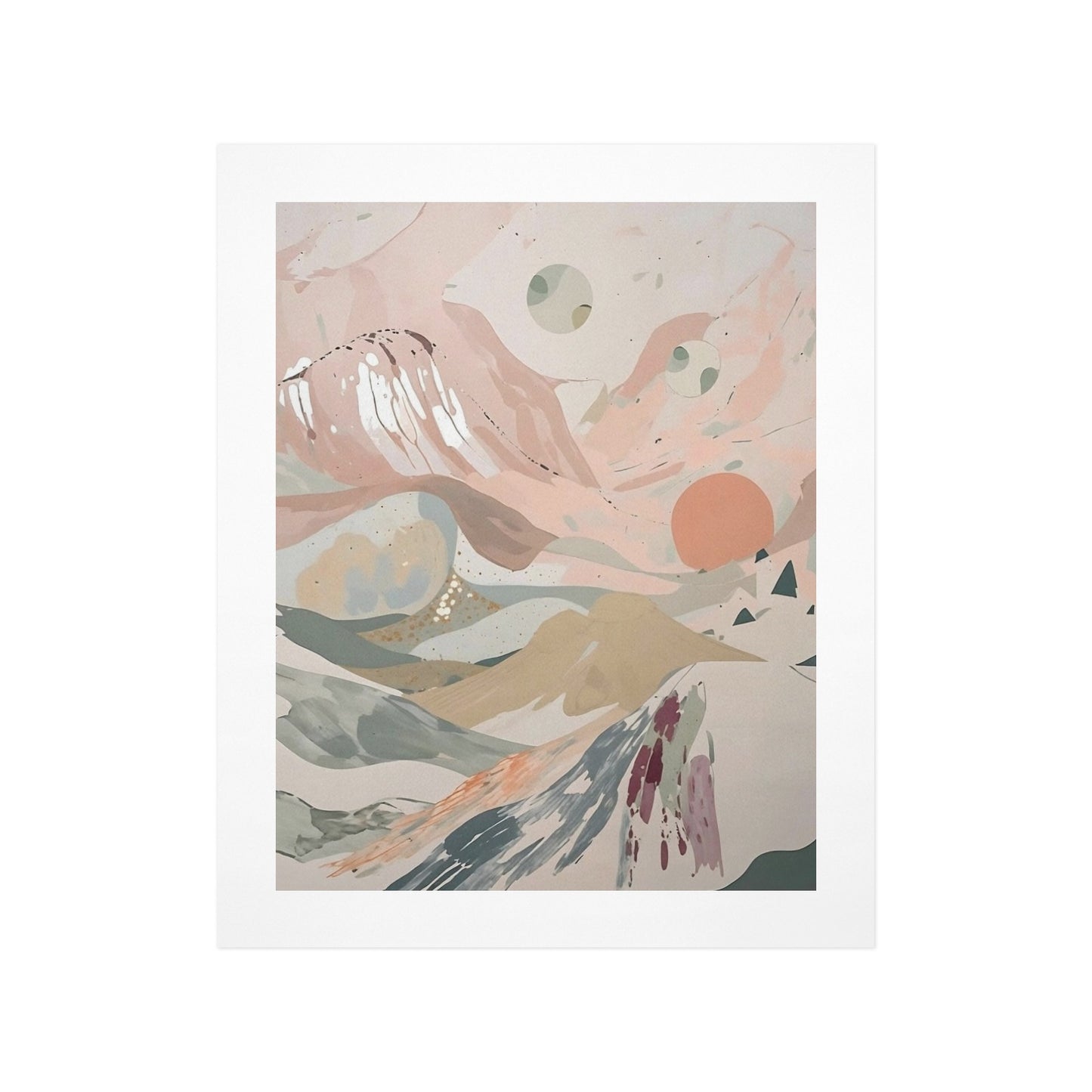Celestial Dusk – Abstract Pastel Landscape Canvas Wall Art Print 11"x14" (28 x 35cm)