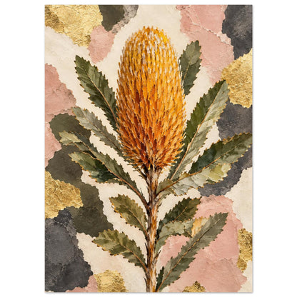 Banksia Australian Native Flower Fine Art Poster 13x18 cm 5x7″