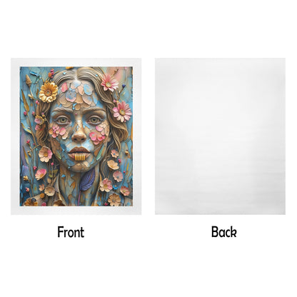 Petal Mosaic Muse – Floral Portrait Canvas Wall Art Print