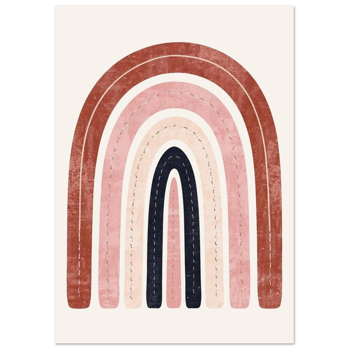 Boho Rainbow Serenity Fine Art Poster - Modern Earthy Nursery Decor & Art Print A3 (29.7 x 42 cm)