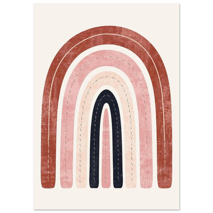 Boho Rainbow Serenity Fine Art Poster - Modern Earthy Nursery Decor & Art Print A3 (29.7 x 42 cm)