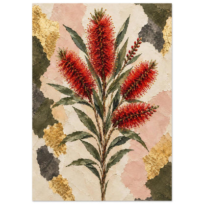 Bottlebrush Australian Native Flower Fine Art Poster A1 (59.4 x 84.1 cm)