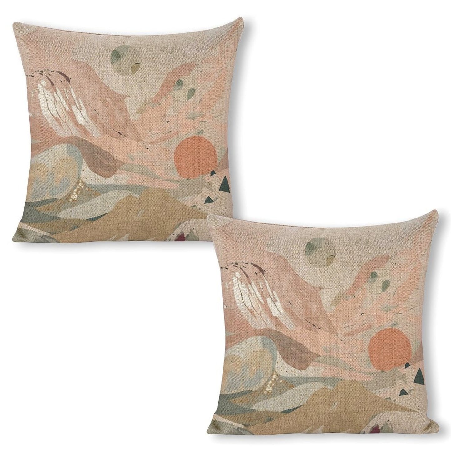 Celestial Dusk – Abstract Pastel Landscape Linen Cushion Covers | 45 x 45cm | Set of 2