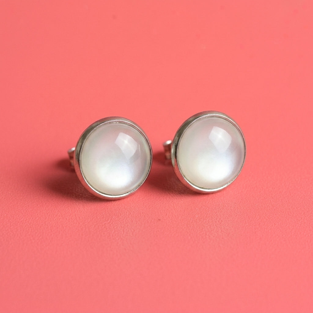 Glossy Resin Dome Stud Earrings | Colour Pop Studs | 12mm | 8 Colours