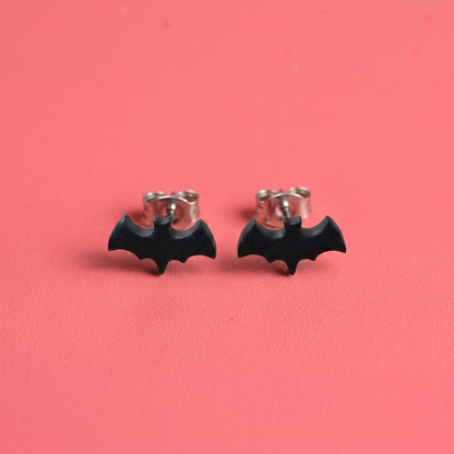 Bat Stud Earrings | Halloween PLA Resin Bat Studs | 10mm