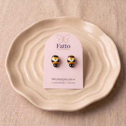 Bee Stud Earrings | Stainless Steel Novelty Bee Studs | 13mm