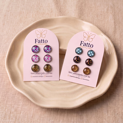 Wild Animal Print Stud Earrings | Statement Studs | 10mm | 10 Prints
