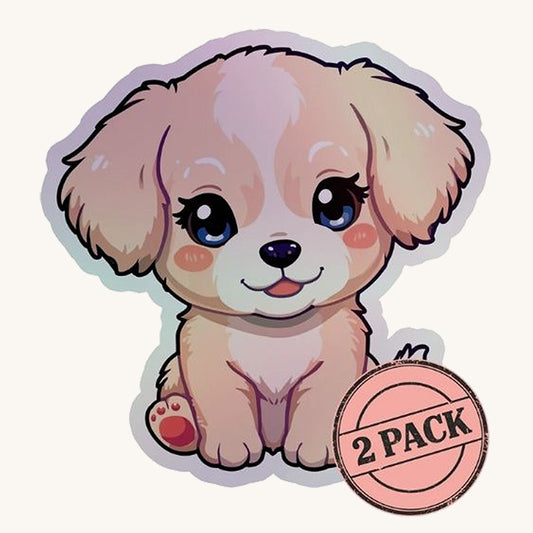 Kawaii Puppy Rainbow Set | Cute Dog | Holographic Foil | Kiss-Cut Sticker