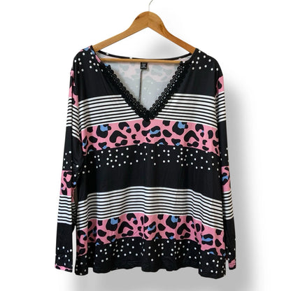 Shein Curve Womens Top | Leopard Print Lace | Size 2XL | NWOT